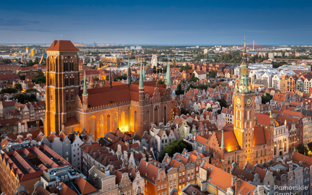 Pomorskie Grunty widok na stare miasto Gdańsk